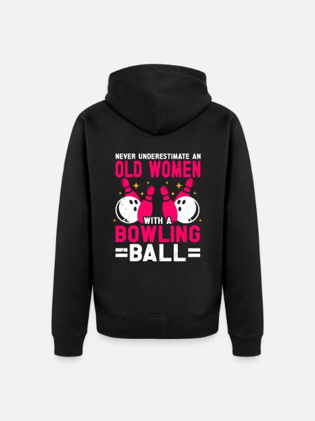 Bowling Ball Bowler - Unisex Premium Organic Zip Hoodie - black