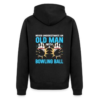 Boule de bowling Bowler - Veste à capuche bio Premium Unisexe - noir - Dos - Nico (187cm)