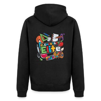 Primary Principal Team - Unisex Premium Organic Zip Hoodie - black - Back - Nico (187cm)