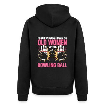Boule de bowling Bowler - Veste à capuche bio Premium Unisexe - noir - Dos - Nico (187cm)