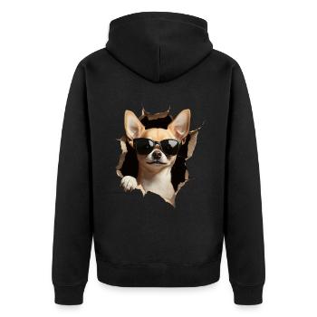 Drôle de chien propriétaire Chien mignon Chihuahua - Veste à capuche bio Premium Unisexe - noir - Dos - Nico (187cm)