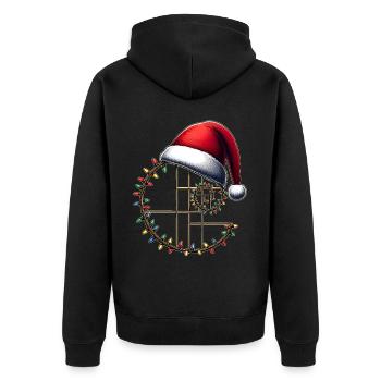 Fibonacci Goldener Schnitt Heilige Geometrie - Unisex Premium Bio Zip Hoodie - Schwarz - Hinten - Nico (187cm)
