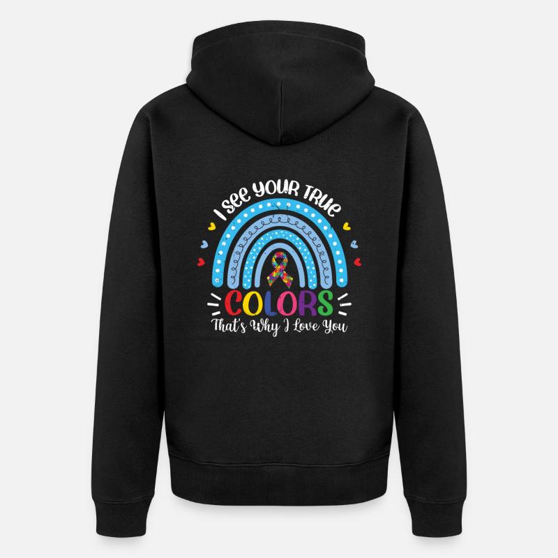Autismus - Unisex Premium Bio Zip Hoodie - Schwarz
