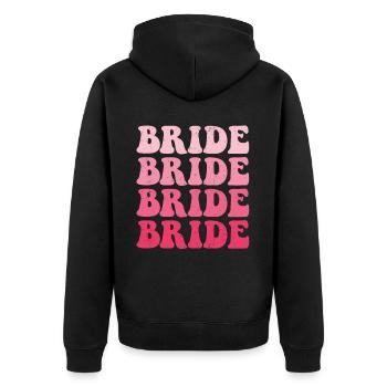 Spinster - Unisex Premium Organic Zip Hoodie - black - Back - Nico (187cm)