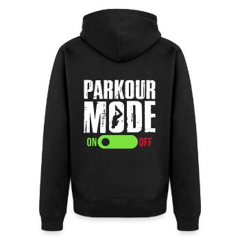 Backflip Salto Acrobatics Parkour Gymnastics Gift - Unisex Premium Organic Zip Hoodie - black - Back - Nico (187cm)