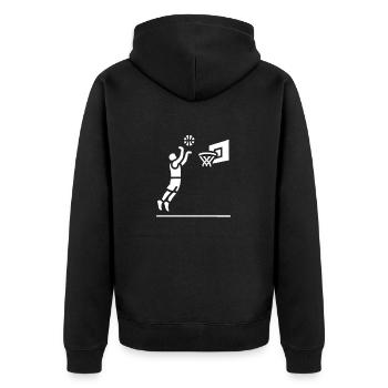 Basketball - Unisex Premium Bio Zip Hoodie - Schwarz - Hinten - Nico (187cm)