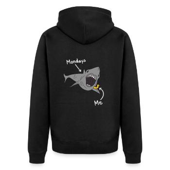 Monday - Fun for Work - Unisex Premium Organic Zip Hoodie - black - Back - Nico (187cm)