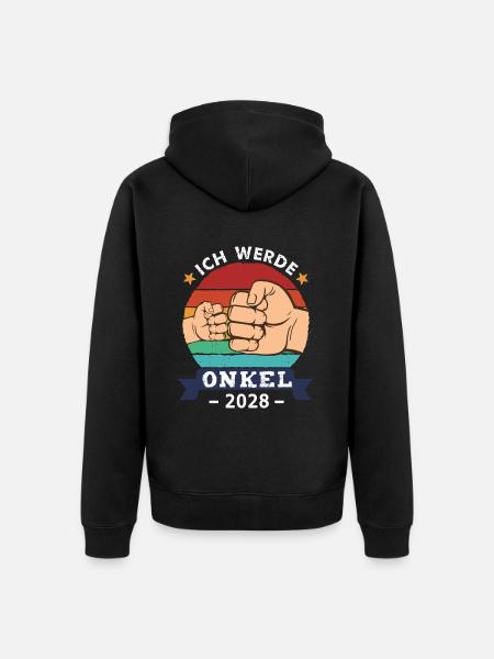 Ich werde Onkel 2028 - Unisex Premium Bio Zip Hoodie - Schwarz
