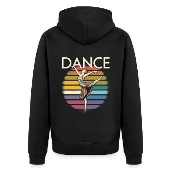 Ballet Tanzen für eine Ballerina - Unisex Premium Bio Zip Hoodie - Schwarz - Hinten - Nico (187cm)