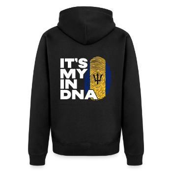 Barbados Karibik Bajan Urlaub Geschenk - Unisex Premium Bio Zip Hoodie - Schwarz - Hinten - Nico (187cm)
