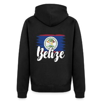 Belize Latino Belizer Belizerin Maya Geschenk - Unisex Premium Bio Zip Hoodie - Schwarz - Hinten - Nico (187cm)