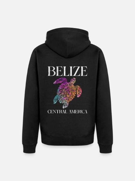 Belize - Unisex Premium Organic Zip Hoodie - black