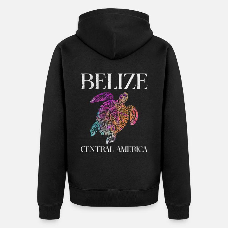 Belize - Unisex Premium Bio Zip Hoodie - Schwarz