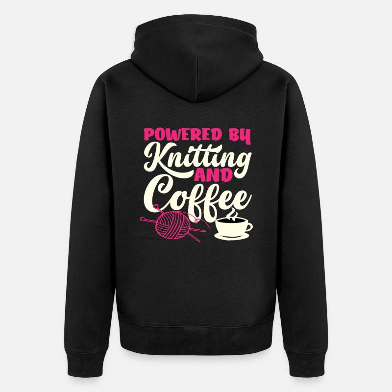 Tricoté Powered By Coffee - Veste à capuche bio Premium Unisexe - noir