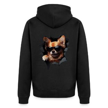 Drôle de chien propriétaire Chien mignon Chihuahua - Veste à capuche bio Premium Unisexe - noir - Dos - Nico (187cm)