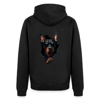 Drôle de chien propriétaire Chien mignon Doberman - Veste à capuche bio Premium Unisexe - noir - Dos - Nico (187cm)