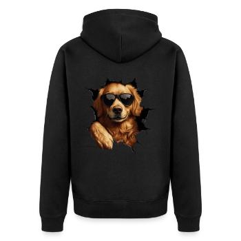Drôle de chiens Propriétaire de chien Chien mignon Retriever - Veste à capuche bio Premium Unisexe - noir - Dos - Nico (187cm)