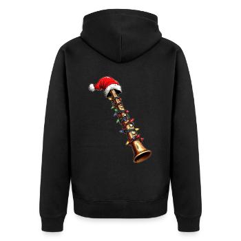 Instrument de flûte Chapeau de Noël Noël - Veste à capuche bio Premium Unisexe - noir - Dos - Nico (187cm)