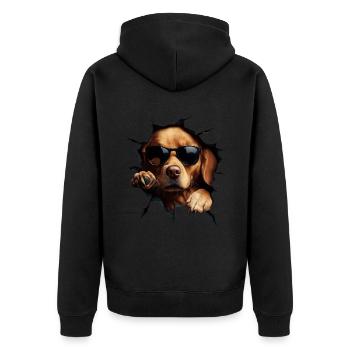 Lustiges Hunde Hundebesitzer Süßer Hund Retriever - Unisex Premium Bio Zip Hoodie - Schwarz - Hinten - Nico (187cm)