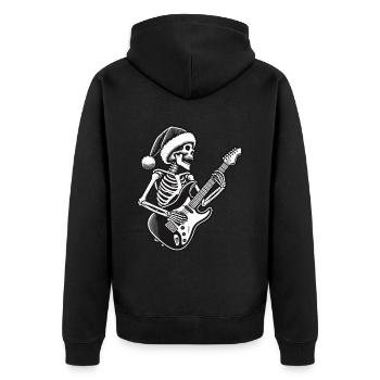 Rocking Christmas Skeleton Guitariste - Veste à capuche bio Premium Unisexe - noir - Dos - Nico (187cm)