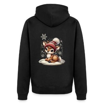 Renne de Noël vintage mignon mignon faon - Veste à capuche bio Premium Unisexe - noir - Dos - Nico (187cm)