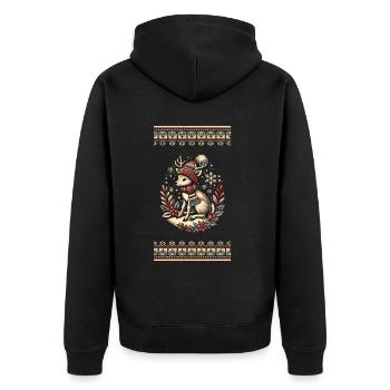 Un design vintage envoûtant pour Noël - Veste à capuche bio Premium Unisexe - noir - Dos - Nico (187cm)