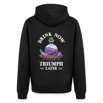 Potion Fantasy Enthusiast RPG Gamer - Unisex Premium Organic Zip Hoodie - black - Back - Nico (187cm)