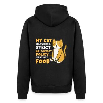 Funny cat saying - Unisex Premium Organic Zip Hoodie - black - Back - Nico (187cm)