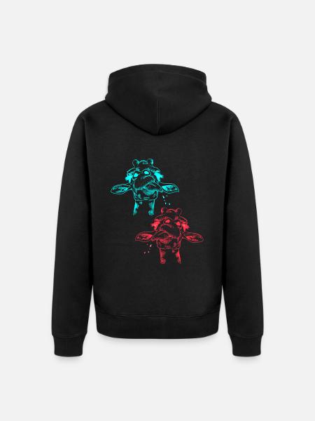 Giraffe Zoo Zoo Animals Giraffes - Unisex Premium Organic Zip Hoodie - black