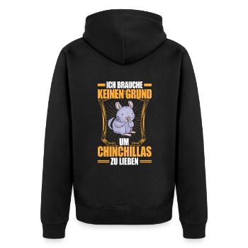 Chinchilla n’aime pas les rongeurs Souris laineuse - Veste à capuche bio Premium Unisexe - noir - Dos - Nico (187cm)