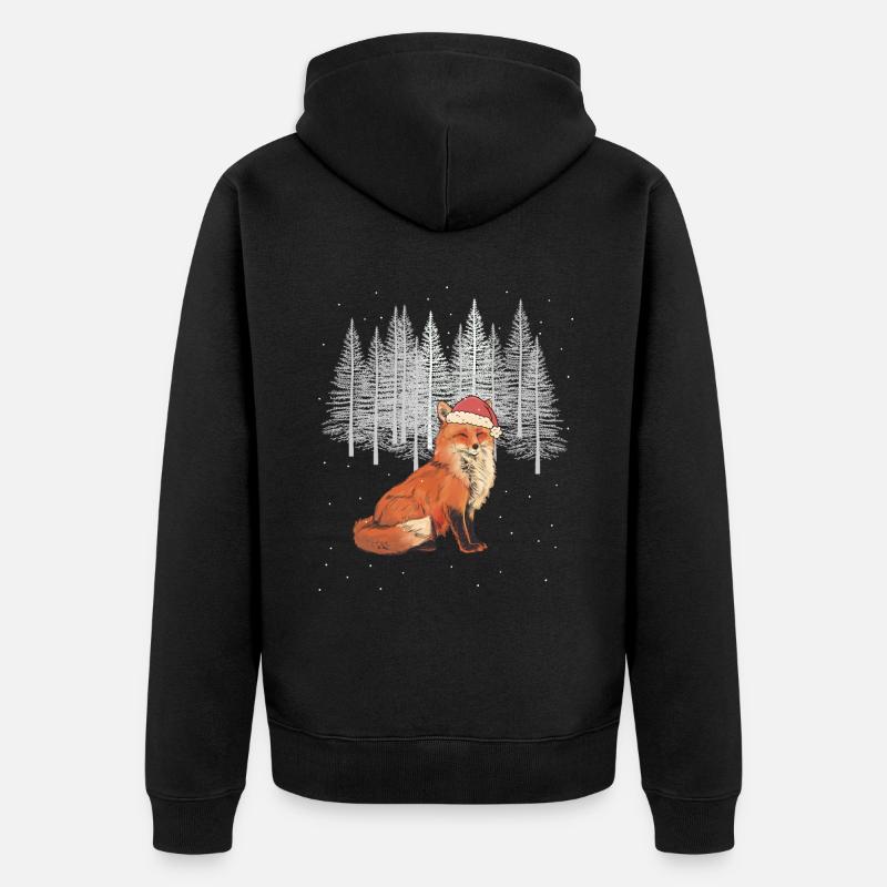 Saint-Nicolas Renards Noël - Veste à capuche bio Premium Unisexe - noir