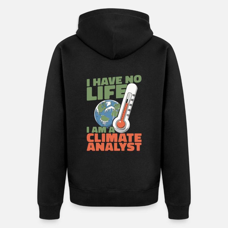 Analyste climat - Veste à capuche bio Premium Unisexe - noir