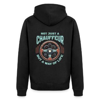 Chauffeur - Veste à capuche bio Premium Unisexe - noir - Dos - Nico (187cm)