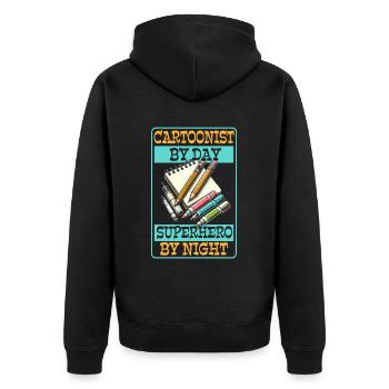 Dessinateur - Veste à capuche bio Premium Unisexe - noir - Dos - Nico (187cm)