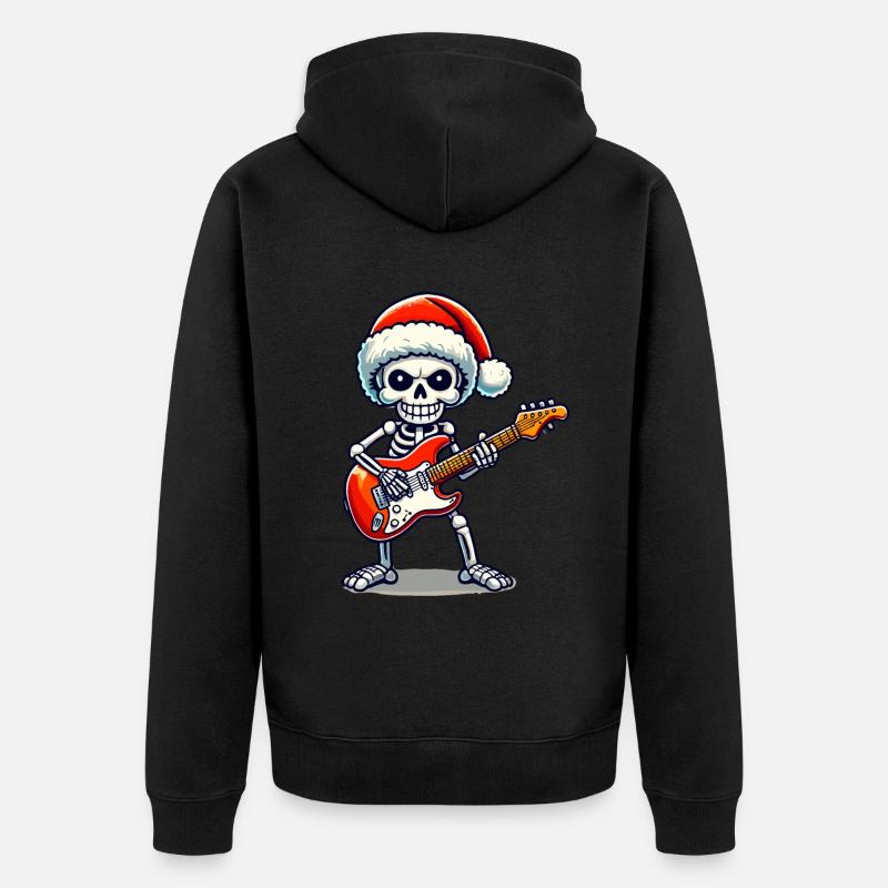 Noël squelette guitariste rocks - Veste à capuche bio Premium Unisexe - noir