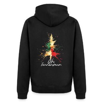 Oh Christmas Tree Colorful Artistic Christmas Tree - Unisex Premium Organic Zip Hoodie - black - Back - Nico (187cm)
