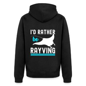 Manta Rays Great Manta Sea Creatures - Unisex Premium Organic Zip Hoodie - black - Back - Nico (187cm)