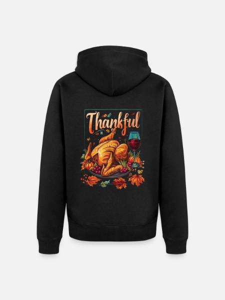 Grateful Gobble Wobble Thanksgiving - Veste à capuche bio Premium Unisexe - noir