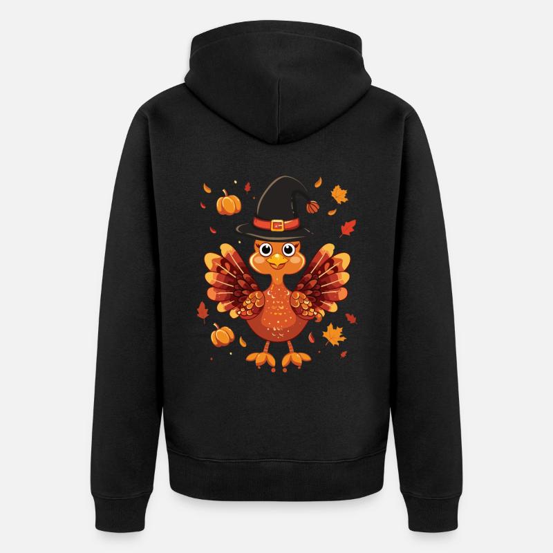 Grateful Gobble Wobble Thanksgiving - Veste à capuche bio Premium Unisexe - noir