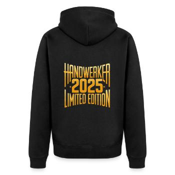 Handwerker des Jahres Stolz Limited Edition 2025 - Unisex Premium Bio Zip Hoodie - Schwarz - Hinten - Nico (187cm)