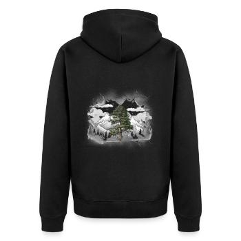 Nature Mountains Mountains Mountain Mountaineers Hike - Unisex Premium Organic Zip Hoodie - black - Back - Nico (187cm)