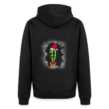 St. Nicholas Mother-in-law Christmas Cactus - Unisex Premium Organic Zip Hoodie - black - Back - Nico (187cm)