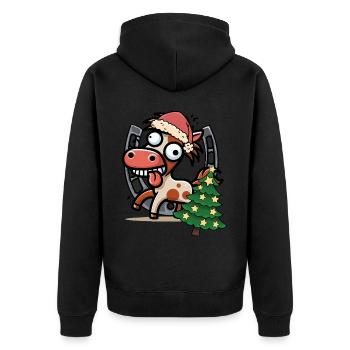 Père Noël Cheval Chevaux Noël Père Noël - Veste à capuche bio Premium Unisexe - noir - Dos - Nico (187cm)