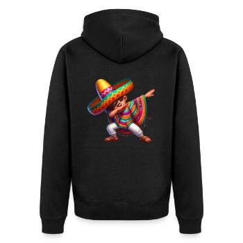 Mexikanischer Junge Tubt Sombrero Cinco De Mayo - Unisex Premium Bio Zip Hoodie - Schwarz - Hinten - Nico (187cm)