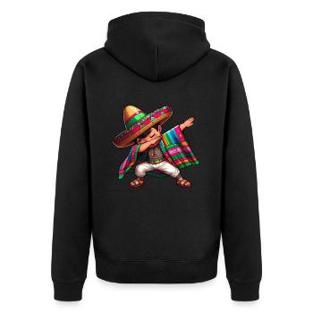 Mexikanischer Junge Tubt Sombrero Cinco De Mayo - Unisex Premium Bio Zip Hoodie - Schwarz - Hinten - Nico (187cm)