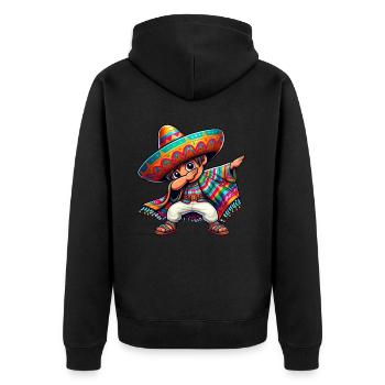 Mexikanischer Junge Tubt Sombrero Cinco De Mayo - Unisex Premium Bio Zip Hoodie - Schwarz - Hinten - Nico (187cm)