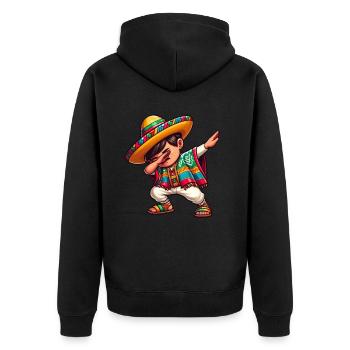 Mexikanischer Junge Tubt Sombrero Cinco De Mayo - Unisex Premium Bio Zip Hoodie - Schwarz - Hinten - Nico (187cm)