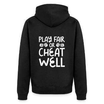 Brettspiel Brettspiele Spieleabend Spiele Geschenk - Unisex Premium Bio Zip Hoodie - Schwarz - Hinten - Nico (187cm)