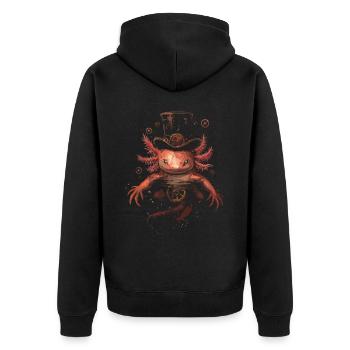 Steampunk Axolotl - Veste à capuche bio Premium Unisexe - noir - Dos - Nico (187cm)