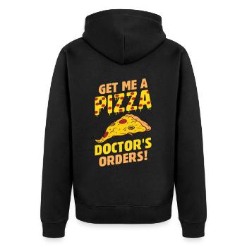 Drôle de dicton de pizza - Veste à capuche bio Premium Unisexe - noir - Dos - Nico (187cm)